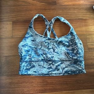 Size 6 Blue and white long like energy bra